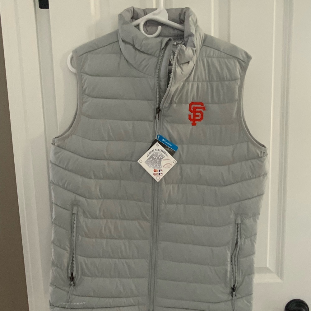 Columbia SF Giants Gray Puffer Vest NWT
